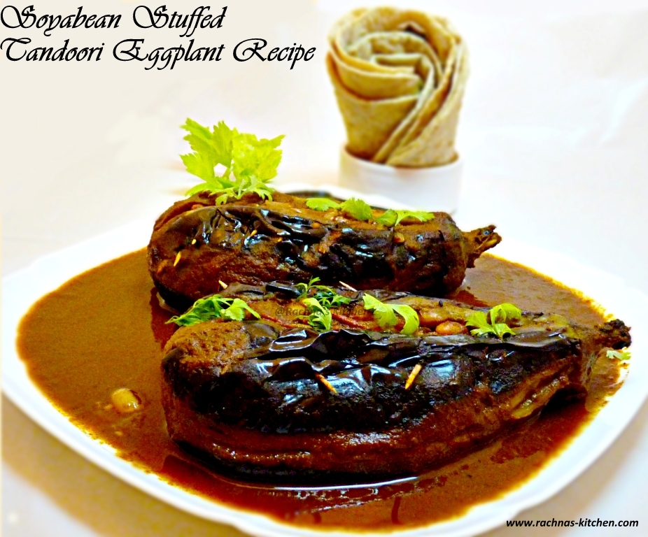 Soyabean Stuffed Tandoori Augerbine Recipe In Restaurant Style