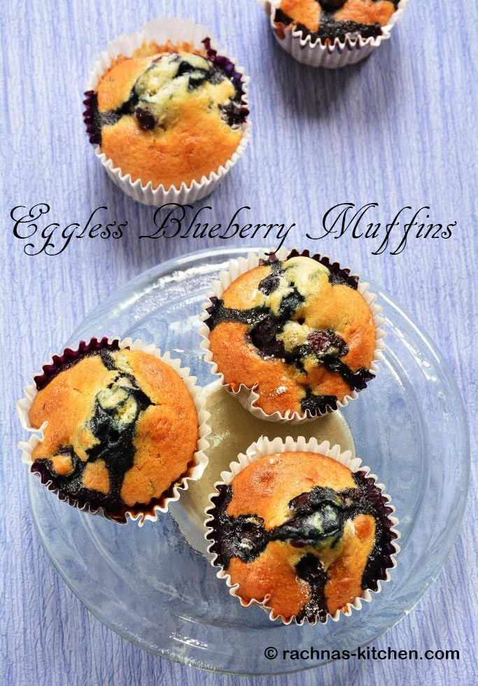 Eggless blueberry muffins Best eggless blueberry muffin recipe