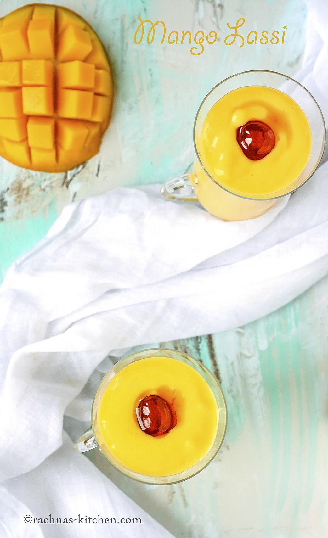 Mango lassi with mango pulp 