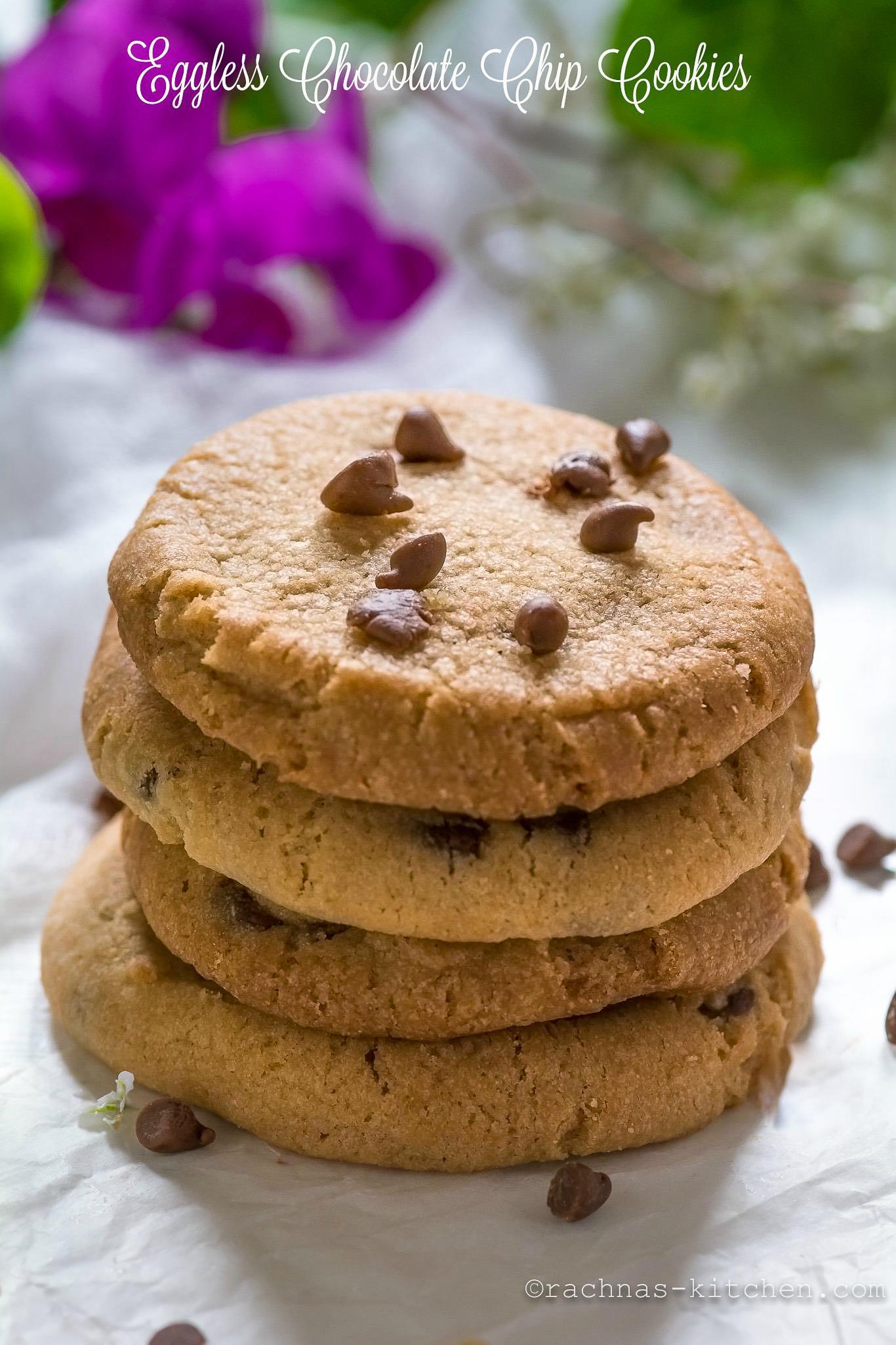 eggless chocolate chips cookies recipe