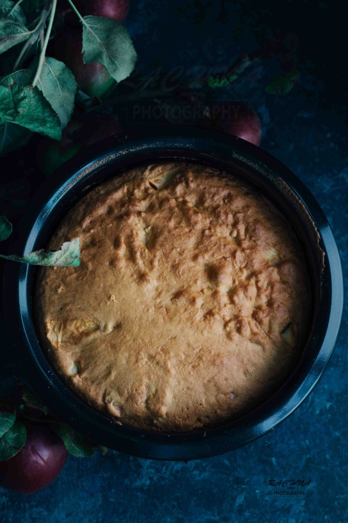 eggless apple upside down cake