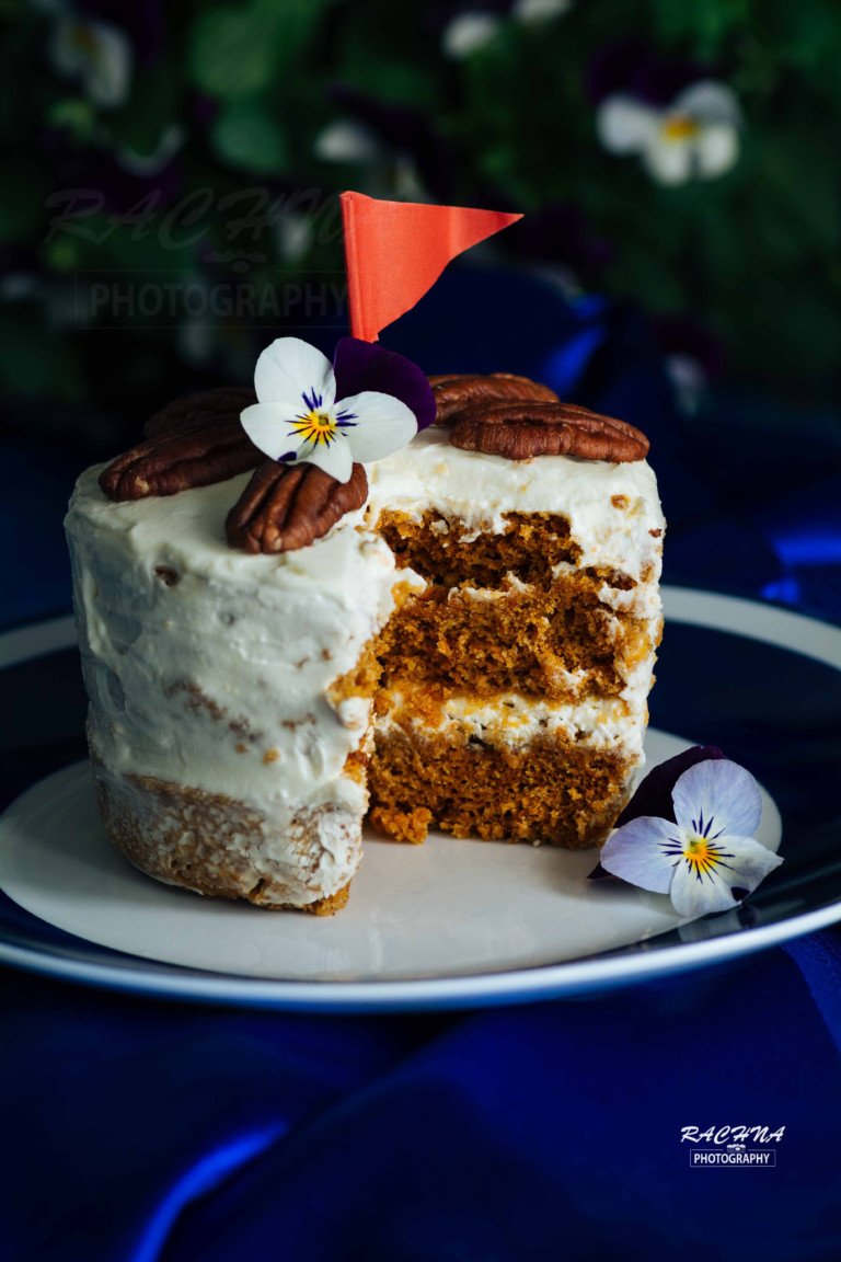 Eggless Carrot cake in microwave 1