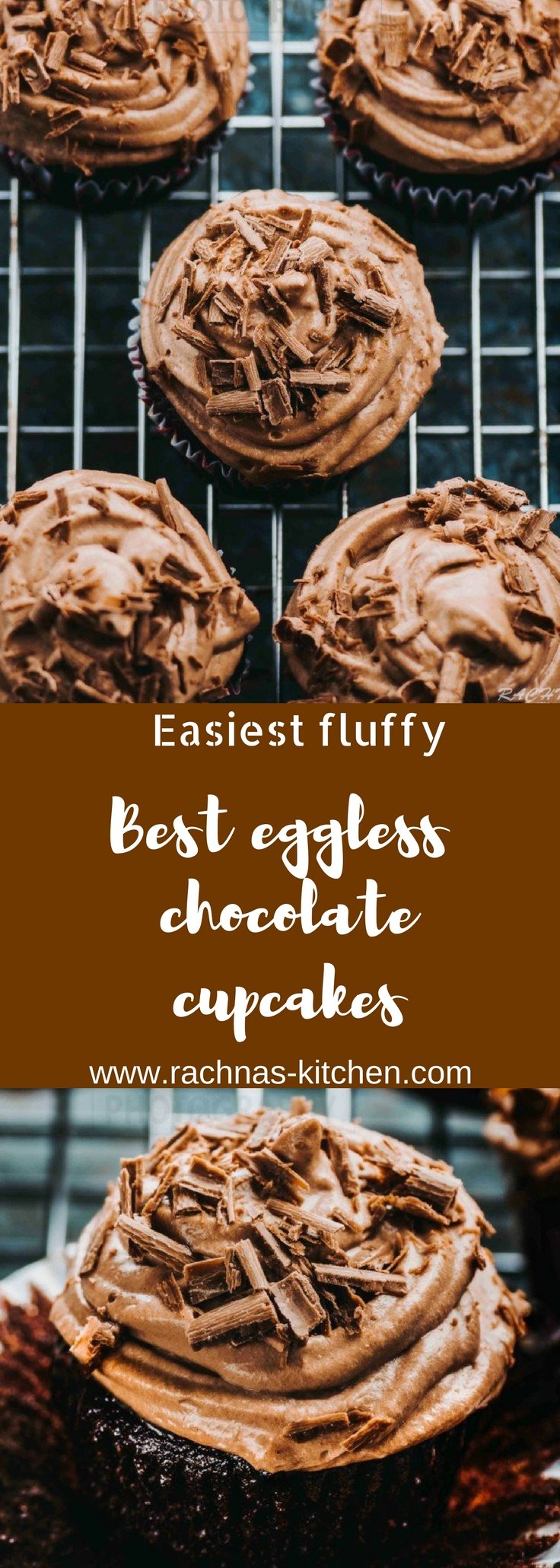 Eggless Chocolate cupcakes with cream cheese frosting 